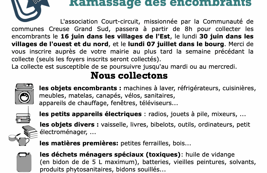 Collecte des encombrants 2025